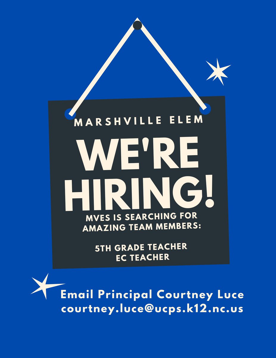 Crystle Welsh (@apcrystlewelsh) on Twitter photo #TEAMMVES is looking for candidates to complete our team. Contact Principal Courtney Luce if you are interested. *courtney.luce@ucps.k12.nc.us <a href="/MarshvilleESNC/">Marshville Elementary School</a> <a href="/courtneyluce12/">courtney_luce</a> <a href="/UCPSNC/">Union County Public Schools</a> #TEAMMVES is looking for candidates to complete our team. Contact Principal Courtney Luce if you are interested. *courtney.luce@ucps.k12.nc.us <a href="/MarshvilleESNC/">Marshville Elementary School</a> <a href="/courtneyluce12/">courtney_luce</a> <a href="/UCPSNC/">Union County Public Schools</a>
