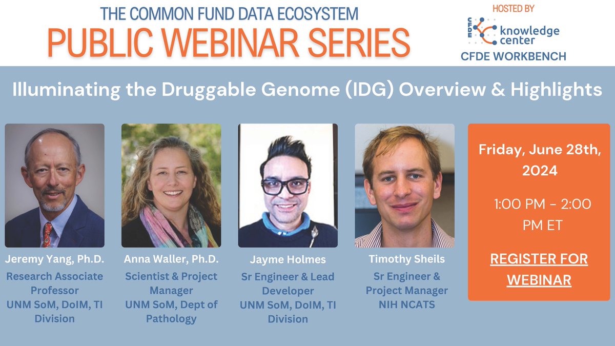Join us on this Friday (6/28) at 1 pm ET for an overview presentation on IDG at the CFDE Webinar Series.
Register at this link: hugeamp.org/research.html?…