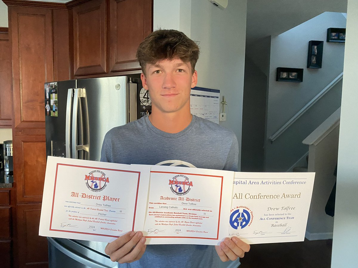 WOWBaseball17U's tweet photo. Congrats to @WOWBaseball17U | LCHS 2025 LHP @drewtolfree_ being named All-Conference, All-District and Academic All-District. 

Books 📚 and Baseball ⚾️ 

@GVSUBaseball
@OaklandBSB
@XavierBASE
@waynestbaseball
@HopeCollegeBSB
@AdrianBaseball 
@NDBaseball
@TCU_Baseball https://t.co/UipQvZEfLE