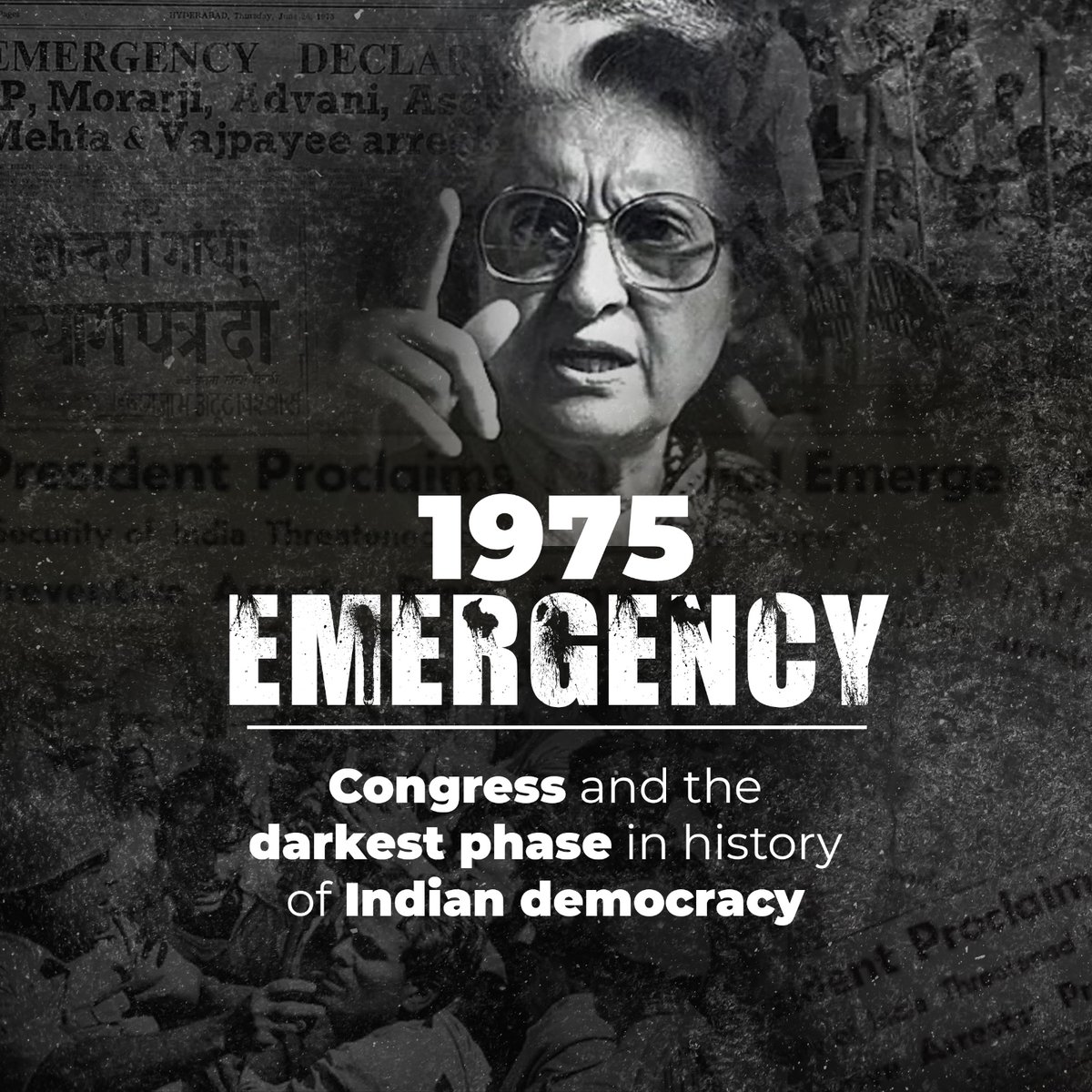1975: The Dark Days of Democracy!

Constitution Crushed, Democracy Suspended.

#DarkDaysOfEmergency