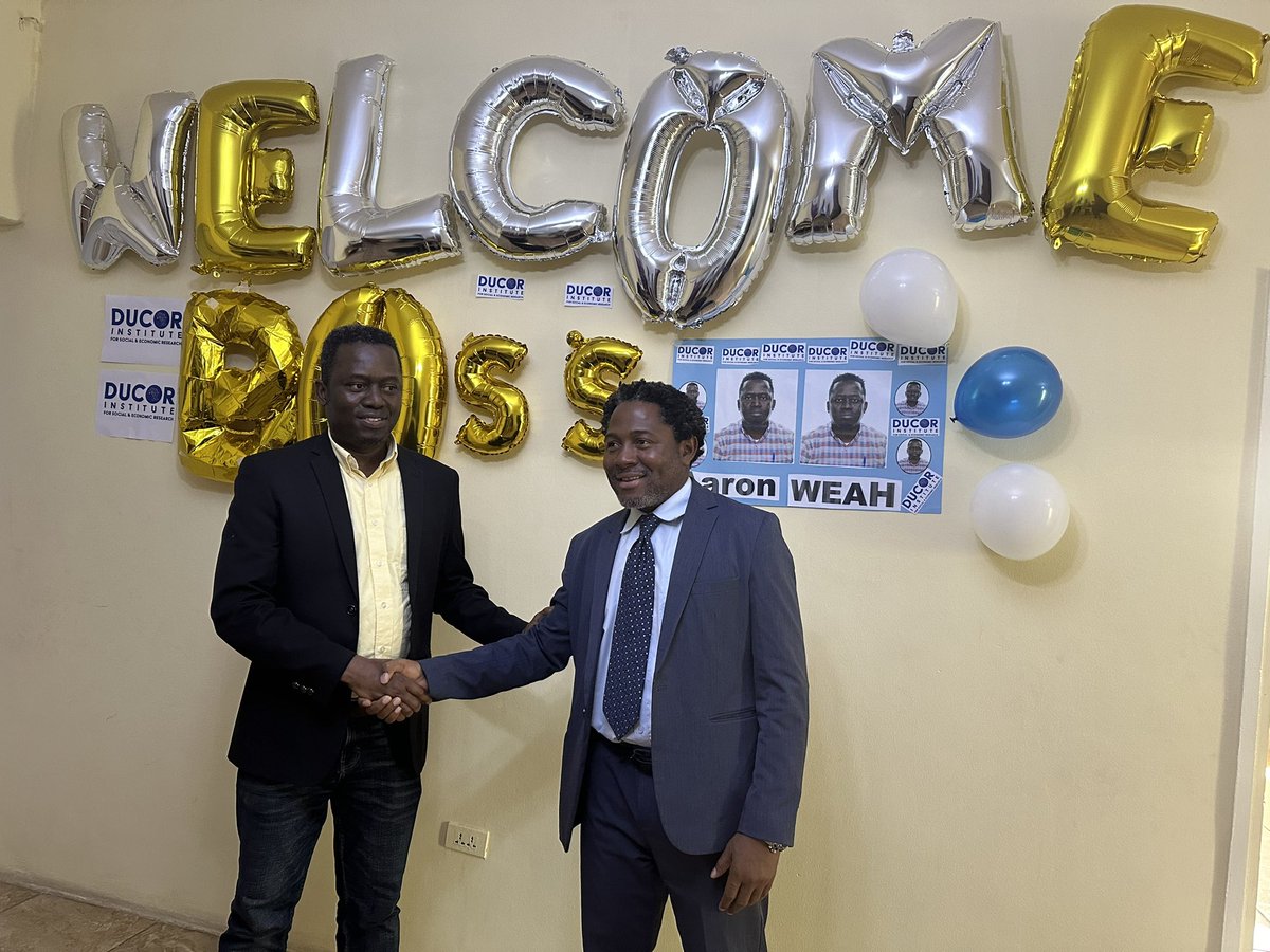 Today I had the great pleasure of accompanying my colleague <a href="/AaronWeah2/">Aaron Weah</a> to his new job as Director of <a href="/DucorInstitute/">Ducor Institute</a> where he was warmly welcomed by the staff.
