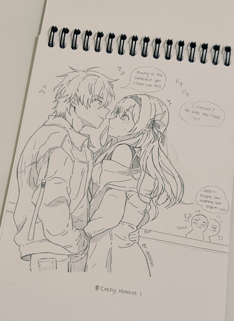 Erinalyn_'s tweet photo. Because the Caefly ship is very canon, it makes me want to make fanart about the two of them 😭 they are a very suitable couple and very sweet couple 💯

Ps: i can't coloring 🥲 hehe

Should i make a mini comic too?
#HonkaiStaRrail #Caefly #Caelus #Firefly 
#Fanart https://t.co/PvpvKLzcRs