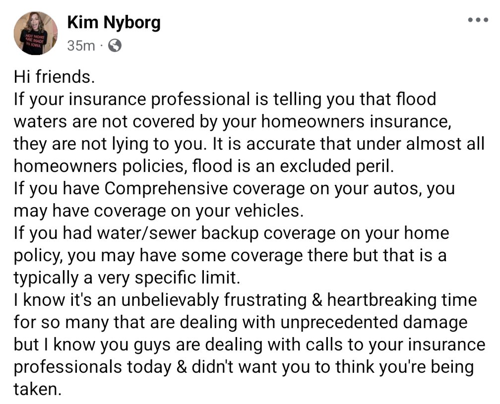 kvonyborg's tweet image. #InsuranceNerd #Flooding #Iowa