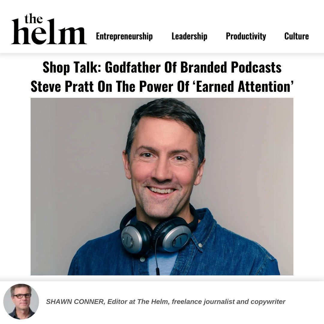 The Helm (@thehelmmagazine) on Twitter photo Read our exclusive interview with <a href="/steveprattca/">stevepratt</a>, who pioneered the idea of brands becoming their own media companies, after working with brands like Meta, BMW, Shopify, and more bit.ly/3yUm4pR Read our exclusive interview with <a href="/steveprattca/">stevepratt</a>, who pioneered the idea of brands becoming their own media companies, after working with brands like Meta, BMW, Shopify, and more bit.ly/3yUm4pR