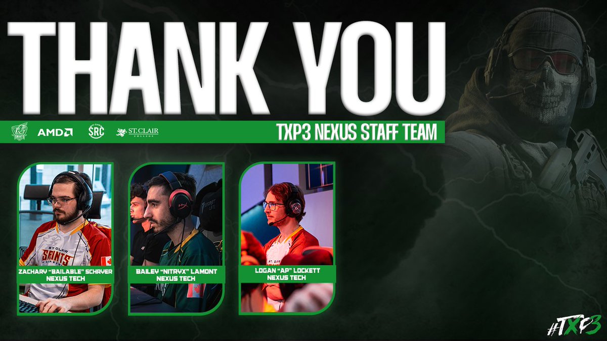 SaintsGamingCA's tweet photo. The weekend would not have been possible without our Nexus Staff helping with setup and troubleshooting throughout the event.

🔧 @WRWxBailable 
🔧 @TheNitryx 
🔧 @AccusingPenguin 

Thank you for your hard work at #TXP3! https://t.co/fJF8rc04Hr