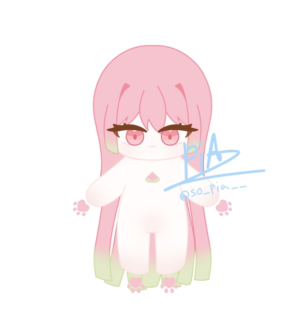 #솜합작_도안
복숭아 동자 도안 완성~~