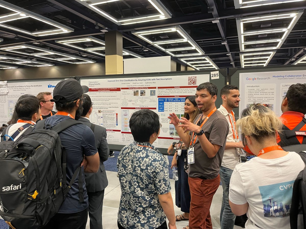 oindy_saha's tweet photo. It was a blast to be at #CVPR2024 meeting old friends and new. Thoroughly enjoyed presenting AdaptCLIPZS (https://t.co/imdgtl5nwt) with the help of @Grant_Van_Horn and @MajiSubhransu https://t.co/2qqZjl20HQ