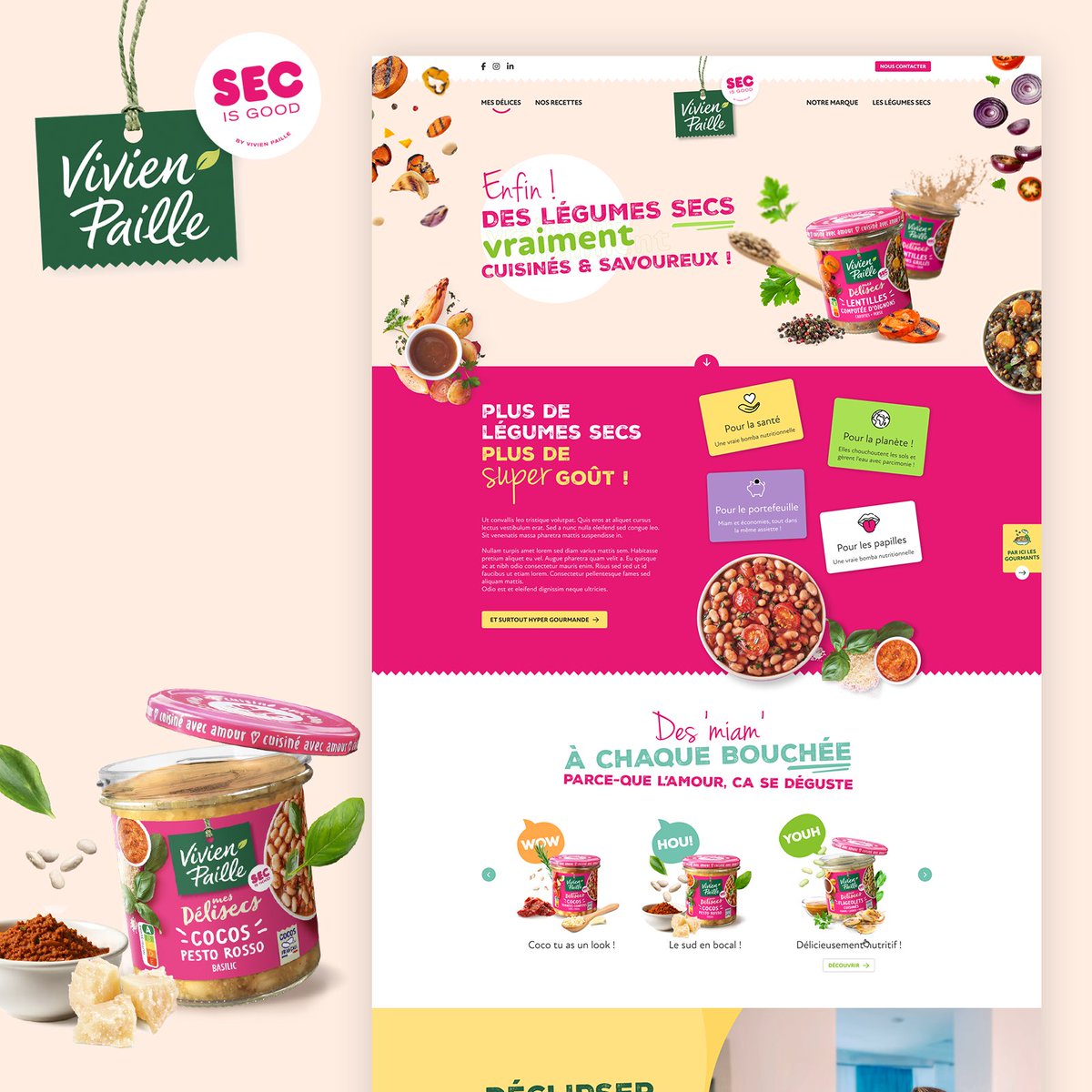 Hypaepa's tweet photo. Création du #webdesign du nouveau site Internet #VivienPaille, spécialiste des légumes secs.
Sans doute un des projets sur lequel je me suis le plus amusée.
En sous-traitance pour Cyberscope
#larefdulundi #webdesign #designui #ui #uidesign #ux #uxdesign #freelance https://t.co/bpa46keKgt