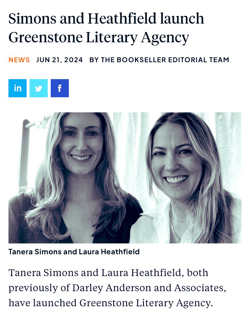 TammyeHuf's tweet photo. I’m so pleased to be able to announce that I am now represented by the fabulous @tanera_simons at the newly launched @GreenstoneLit 🥳🎉🥳
A vibrant new agency run by seasoned pros and destined for great things!!🎉🥰🎉 https://t.co/V6ehe4mvW3