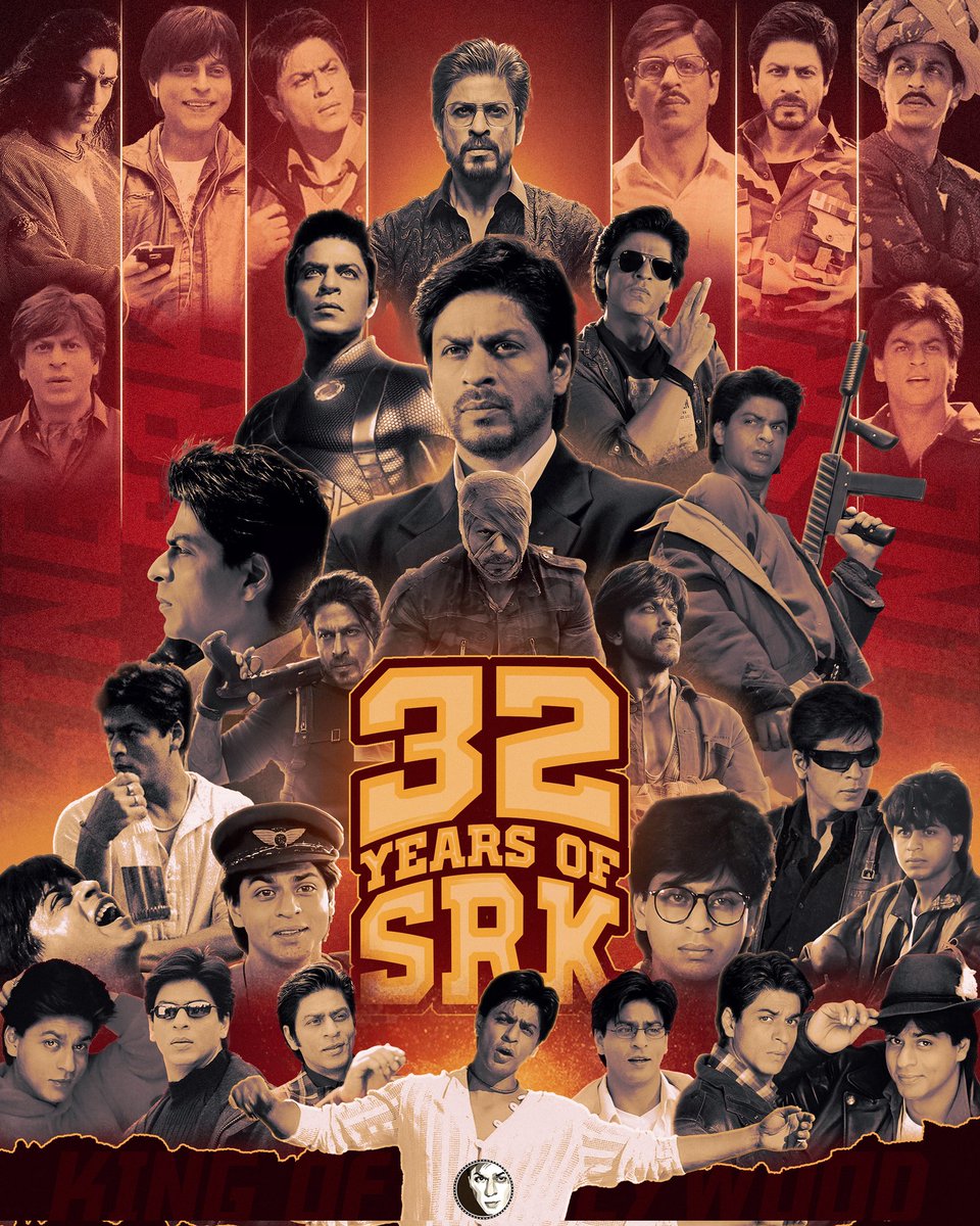 It all started 32 years ago, and today is the day har ek ke Dil mein sirf ek naam hai SRK. ❤️ From "Sunil, Raja, Raj, Rahul, Aman, Rizwan, Pathaan, Azad to Hardy", he has never failed to make us smile. From 1992 to 2024, his journey is nothing short of magical ✨ Let's celebrate
