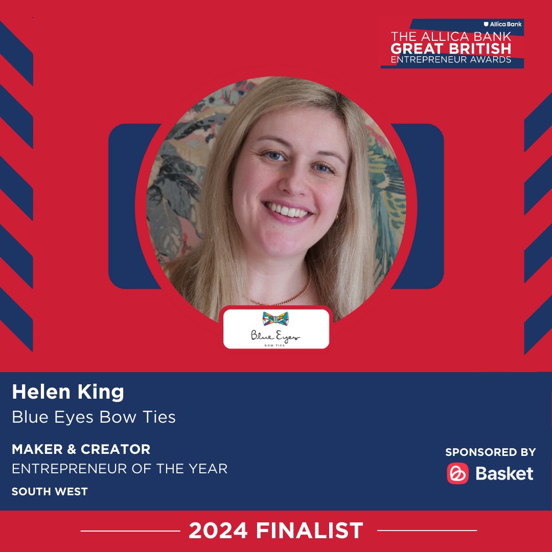 Blue Eyes Bow Ties (@blueeyesbts) on Twitter photo I'm a finalist for the Maker and Creator Entrepreneur of the Year Awards 2024 (South West)! 🎉🥂
Thank you so much to all of my absolutely amazing customers for making Blue Eyes Bow Ties what it is today. 🩵 <a href="/EntrepreneursGB/">Great British Entrepreneur Awards & Community</a> <a href="/AllicaBank/">Allica Bank</a> #GBEA #GreatBritishEntrepreneurAwards I'm a finalist for the Maker and Creator Entrepreneur of the Year Awards 2024 (South West)! 🎉🥂
Thank you so much to all of my absolutely amazing customers for making Blue Eyes Bow Ties what it is today. 🩵 <a href="/EntrepreneursGB/">Great British Entrepreneur Awards & Community</a> <a href="/AllicaBank/">Allica Bank</a> #GBEA #GreatBritishEntrepreneurAwards