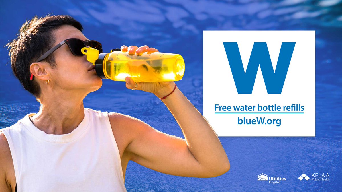 KFLAPH's tweet photo. When you’re out in the sun, don’t wait until you feel thirsty to drink water. Look for the #BlueW decal in the window of participating businesses to fill your reusable bottle often with safe, reliable tap water. https://t.co/pkFgqyGlXo