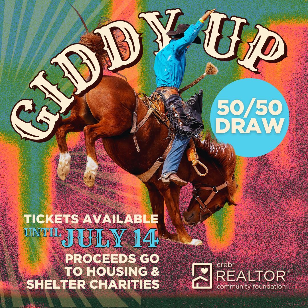CREBNow's tweet photo. ✨Giddy up, folks – our Stampede 50/50 is back! 🐎

➡️ With the purchase of a 50/50 raffle ticket, you are supporting local non-profit organizations that provide housing and shelter solutions to our local communities. 🏡

➡️ Purchase your tickets today: https://t.co/TfxKK7hiy1 https://t.co/kEUAQNwsvx