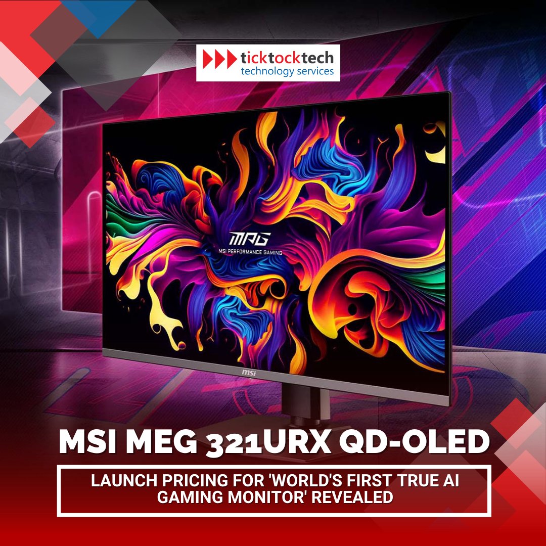 TickTockTech1's tweet photo. The highly anticipated MSI MEG 321URX QD-OLED boasts cutting-edge AI features, but is the price point worth the hype? NotebookCheck reveals the official launch pricing.
See all the details and decide if this monitor fits your setup: https://t.co/nxv9SGu3tX
#MSI #TickTockTech https://t.co/wmWgiDgshn