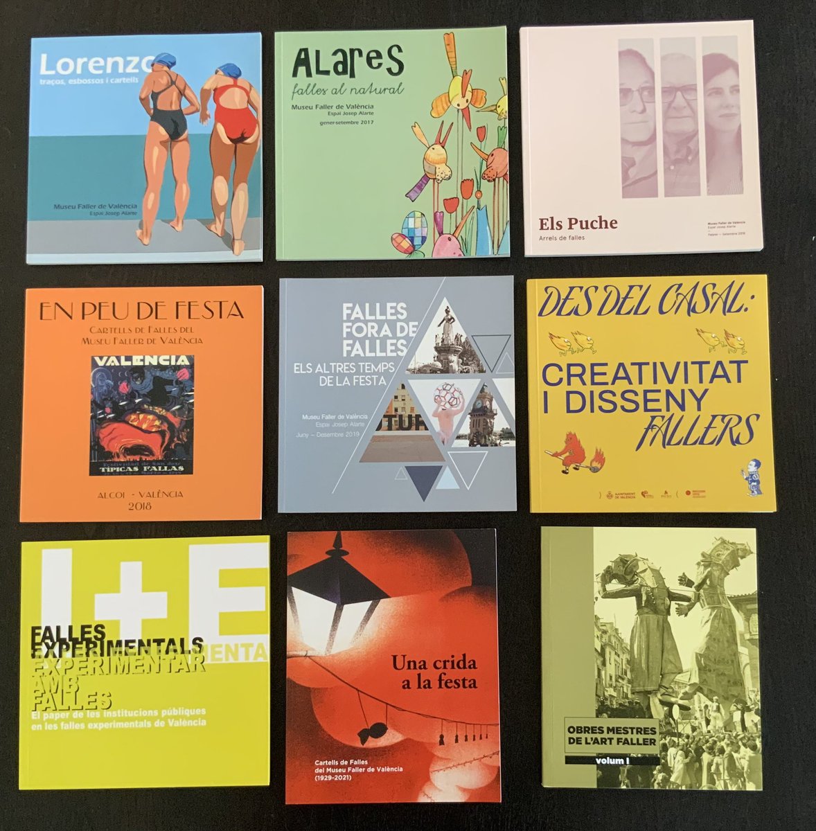 Estes són les publicacions que, des de 2016, ha anat produint el Museu Faller de València, com una bona pràctica en la difusió d’una festa, les Falles, declarada Patrimoni Cultural Immaterial de la Humanitat per la UNESCO aquell mateix any.