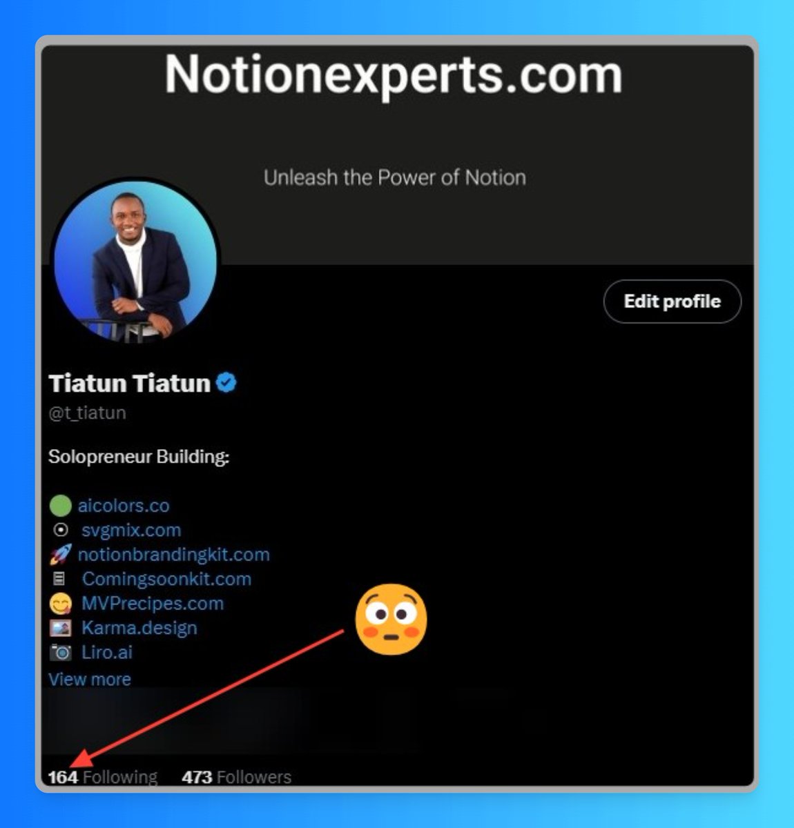 t_tiatun's tweet photo. 🚀 Building the future one line of code at a time! 😊

Join me on this wild ride as I share the highs and lows.

And occasional coffee spills of my entrepreneurial journey. 

Follow me for a front-row seat, and I'll follow back.

💡✨ #buildinpublic #followforfollow https://t.co/qoMkYeK5yj