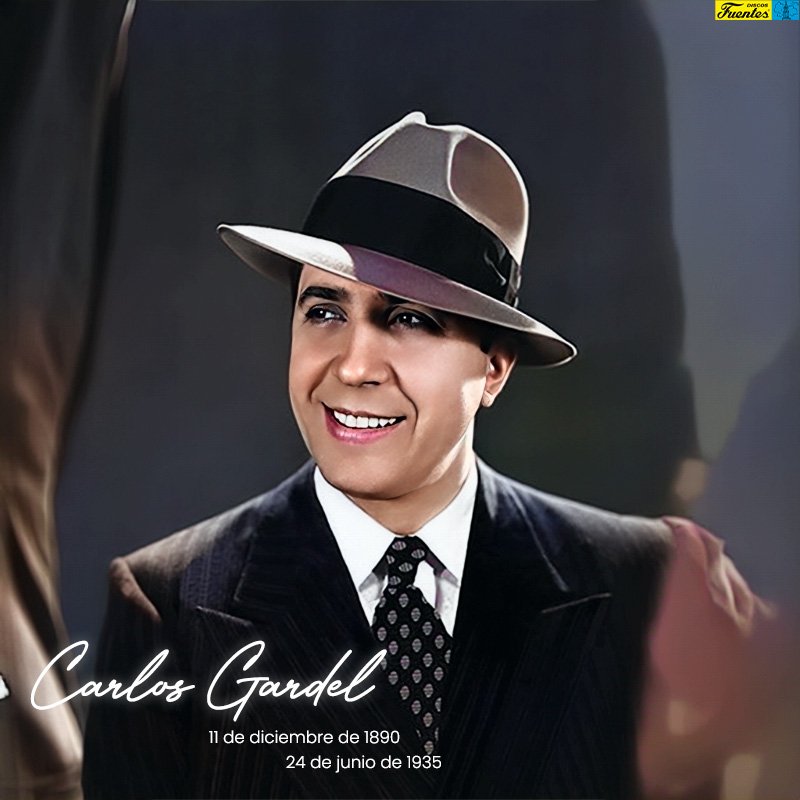 DiscosFuentes's tweet photo. 89 años sin Carlos Gardel, el ícono inmortal del tango 🎶🕺🏽💃🏼

Desde Discos Fuentes rendimos homenaje a su legado perdurable. Gardel no solo transformó el tango en un fenómeno global, sino que también dejó una huella imborrable en la música y en los corazones de sus seguidores. https://t.co/bk0LsLpo5x