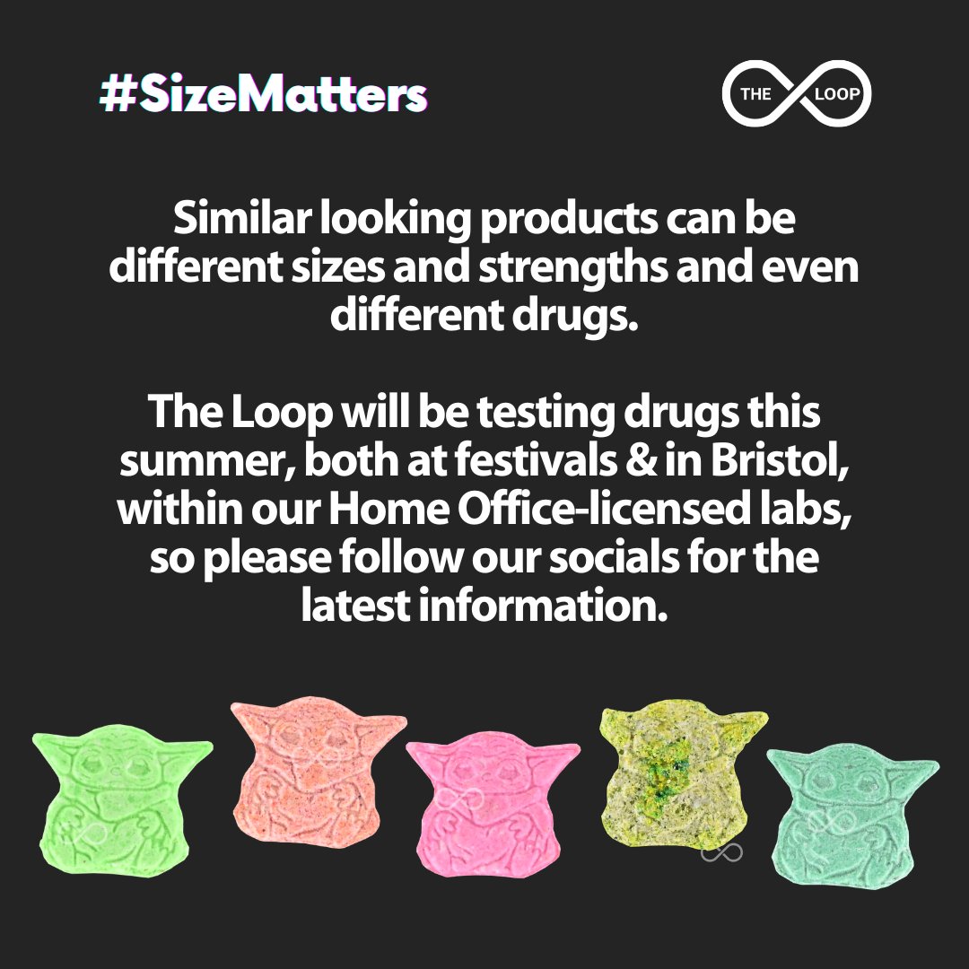 The Loop (@wearetheloopuk) on Twitter photo The Loop's testing suggests the MDMA market is changing:
*Average pill strength increased to >180mg MDMA
*The proportion of stronger pills increased to >1 in 10 with 250+mg
*Bigger pills often indicate high strength & the need for extra caution
#SizeMatters
#TakeQuarterSipWater The Loop's testing suggests the MDMA market is changing:
*Average pill strength increased to >180mg MDMA
*The proportion of stronger pills increased to >1 in 10 with 250+mg
*Bigger pills often indicate high strength & the need for extra caution
#SizeMatters
#TakeQuarterSipWater