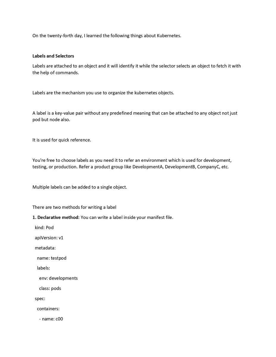 ShivangiSh91166's tweet image. #LSPPDay24
On the twenty-fourth day of my DevOps journey, I delved into Kubernetes! I learned about labels, selectors, node selectors, scaling, and replication. #Kubernetes #DevOpsLearning #60DaysOfLearning #LearningWithLeapfrog #LSPPDM1 📚
