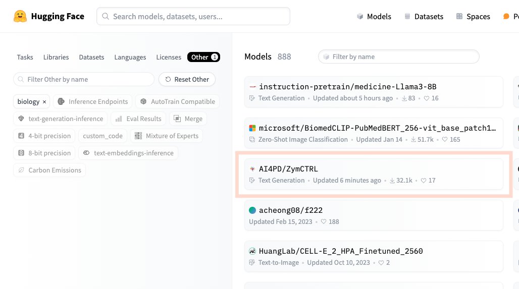 🔥<a href="/Basecamp_Res/">Basecamp Research</a> and <a href="/ferruz_noelia/">Noelia Ferruz</a>'s ZymCTRL is now the #3 trending biology model on <a href="/huggingface/">Hugging Face</a> - narrowly pipped by Meta and Microsoft 🏁 Download the model here bit.ly/3KPDKWE and read the paper here bit.ly/3xwj4Qb