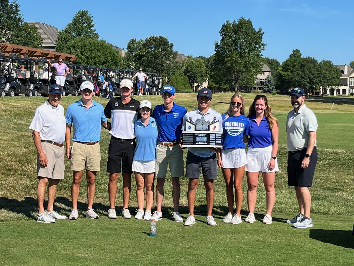 Rockhurst captures the Kansas City Crown trophy for the second year in a row. The Hawks received the trophy at Monday's Fr. Joseph M. Freeman, S.J., Rockhurst Cup at the Nicklaus Golf Club at LionsGate. Rockhurst edged William Jewell, 14-11, in the final point standings.