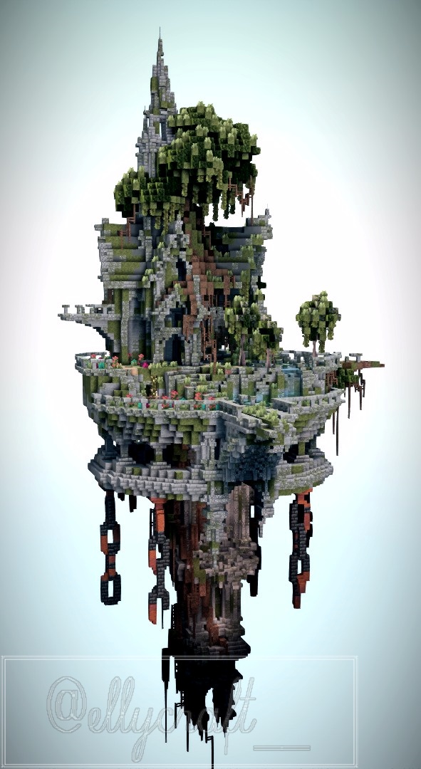 ellycraft__'s tweet photo. 【自己紹介島】空に浮かぶ廃墟
#Minecraft 
#ちゃぼ鯖 https://t.co/jeQLh52rTA