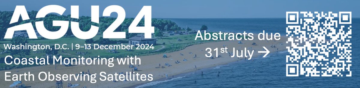 Freya Muir (@fme_muir) on Twitter photo Working in #coastal with #EO #satellites of any kind? Submit an oral/poster/eLightning abstract to our <a href="/theAGU/">AGU (American Geophysical Union)</a> #AGU24 session "Coastal Monitoring using Earth Observing Satellites"! In-person and online formats available! 🏖️🌊🌪️🛰️🌎
Deadline 31st July: t.ly/ujSgp Working in #coastal with #EO #satellites of any kind? Submit an oral/poster/eLightning abstract to our <a href="/theAGU/">AGU (American Geophysical Union)</a> #AGU24 session "Coastal Monitoring using Earth Observing Satellites"! In-person and online formats available! 🏖️🌊🌪️🛰️🌎
Deadline 31st July: t.ly/ujSgp