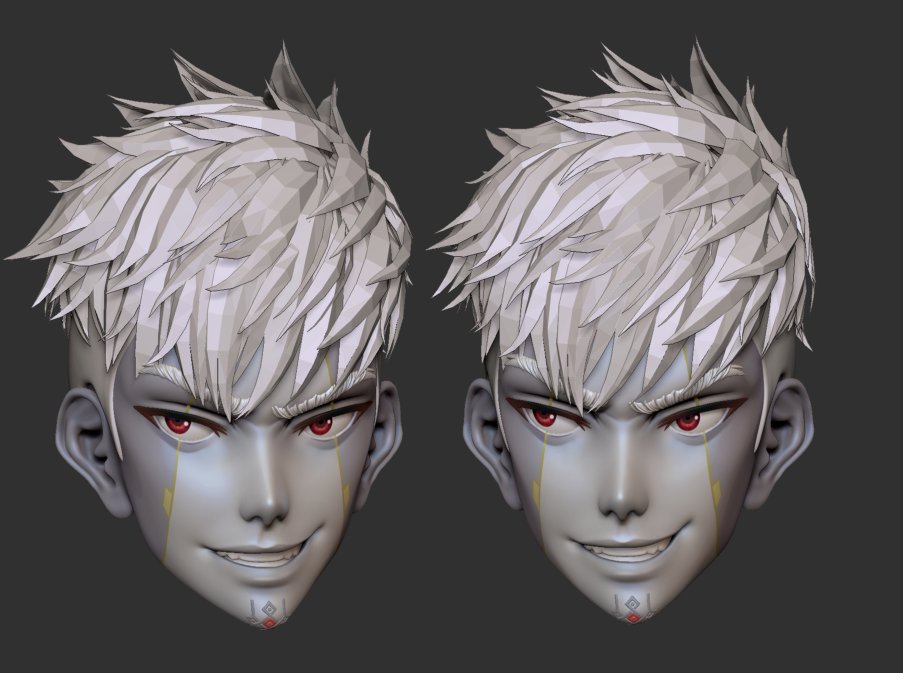 Yanahri_'s tweet image. Still getting used to doing Male Faces. Client was kind enough to provide a model reference -- I can put the hair as a placement to get a good look of him.