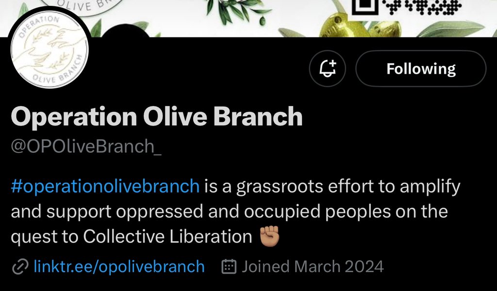hey moots, just letting you know that @OliveOperation is a scammer.  The real one is <a href="/OPOliveBranch_/">Operation Olive Branch</a> and they only have one account!!