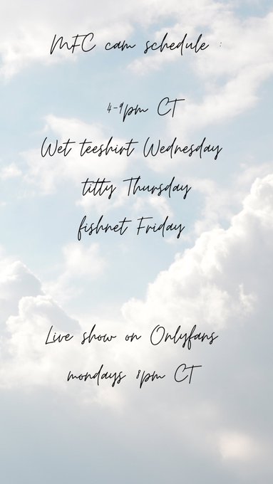 Permanent schedule 💕💘 Mondays @ 8pm CT - https://t.co/56Wtl1q4gc   💘💘 Wednesday  Thursday  Friday  @<a href="/tag/onmfc"class="tags"><span>#onmfc</span></a>