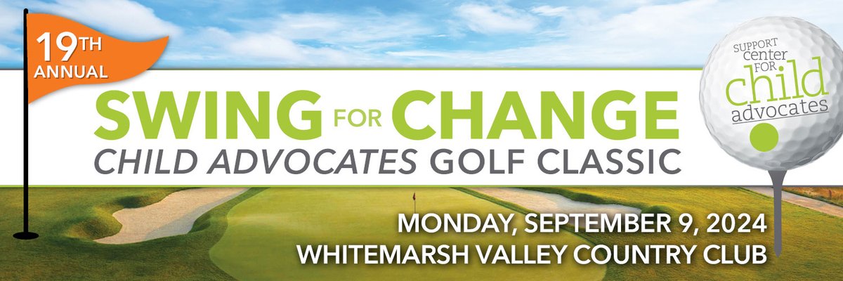 Join us at Whitemarsh Valley Country Club on 9/9 for the Child Advocates Golf Classic! Proceeds benefit our Project for Children with Complex Medical Needs, a critical program for our clients with serious or chronic medical needs. Click the link in our profile and REGISTER TODAY!