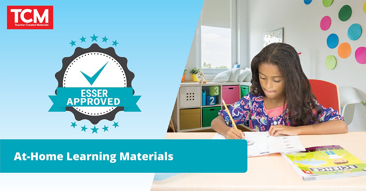Districts/schools have until Sept 30, 2024, to obligate #ESSER funds. With 45+ yrs of experience, TCM offers best-in-class and award-winning materials aligned to the ESSER-eligible categories. Learn more about our At-Home Learning Materials! hubs.ly/Q02zMrm90