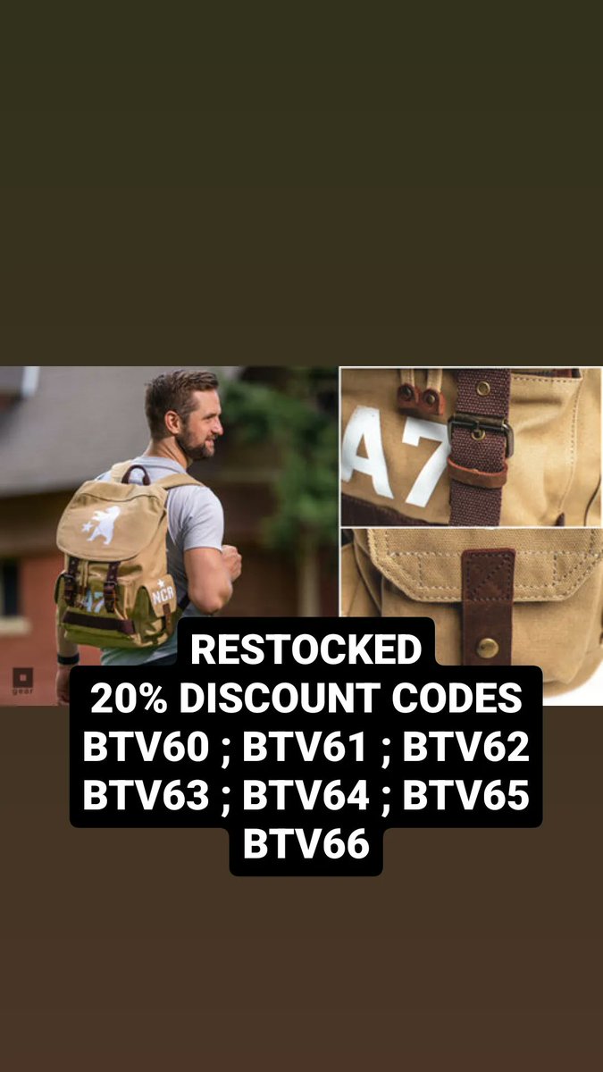 NCR VETERAN RANGER BACKPACK finally Restocked

20% OFF ENTIRE PURCHASE with codes

gear.bethesda.net/?ref=bb-38586d

#bethesdagear #bethesda #fallout #falloutboy #fallout4 #falloutfit #fallout76 #ncr #veteran #backpack #army