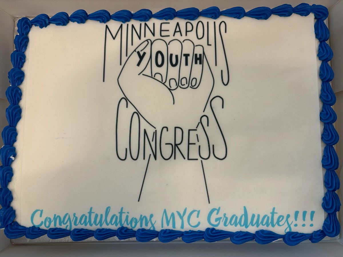 MPLSYCB's tweet image. "No Decision About Us, Without Us" — we try to support &amp;amp; live by MYC's motto every day. Every year we have a senior send off celebration with lots of cake. We thank our seniors for making Minneapolis a better city of all youth! Happy Summer! 

#MPLS | #YouthLeadership