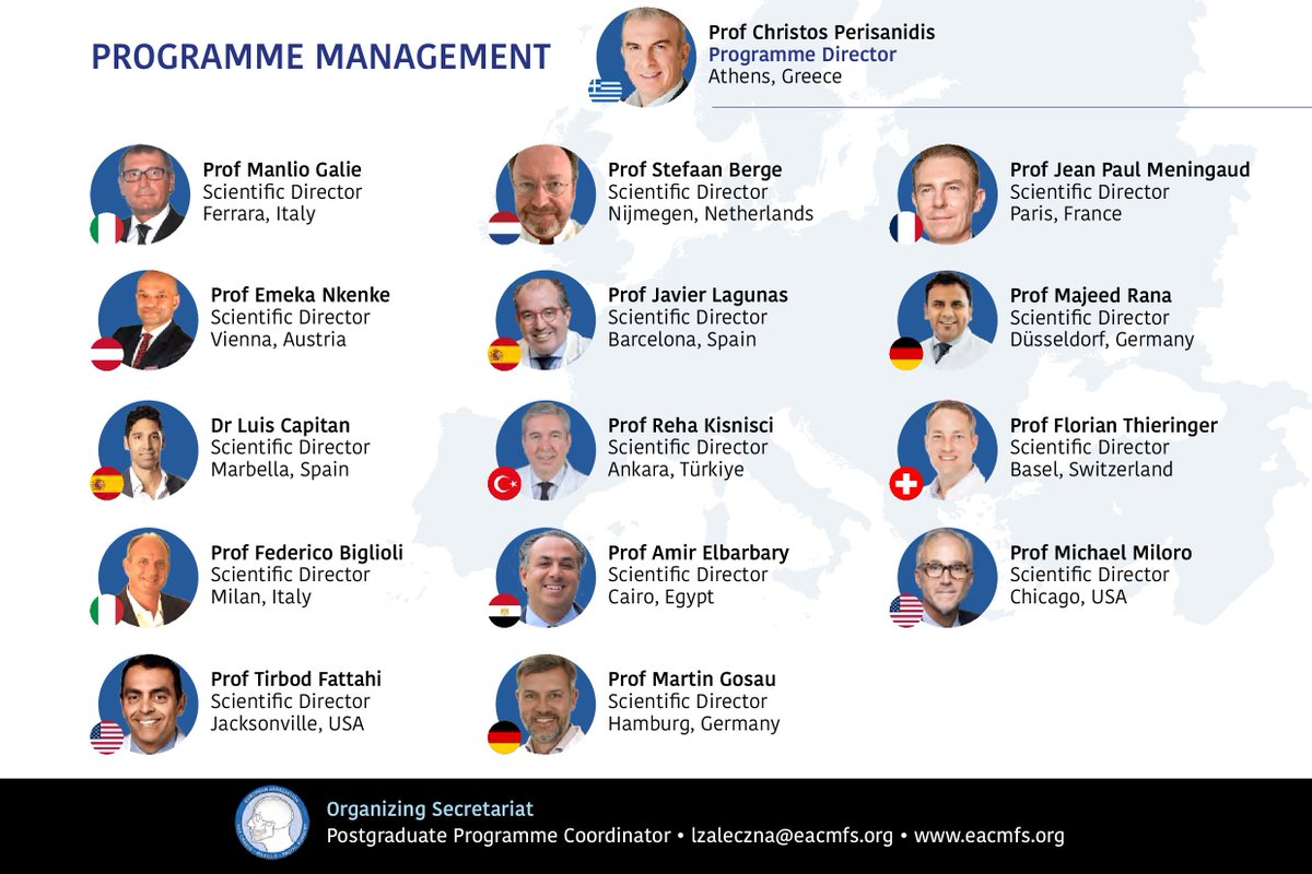 eacmfs_org's tweet image. Only 7 days left! Last chance to apply for the EACMFS Postgraduate Programme 2024 in Head and Neck Surgery: Facial Plastic Surgery
Application Deadline: 30th June 2024
Start Date: 25th October 2024
For Information & Registration: ow.ly/J1o950SowNg
#EACMFS #PGProgramme
