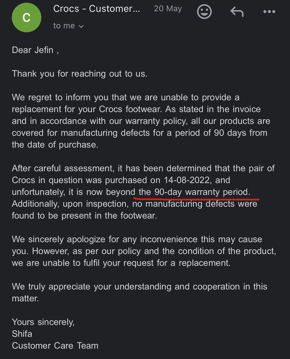 JefinArchitect's tweet photo. @Crocs very pathetic! For the high price getting very bad quality stuff having no life! Shame https://t.co/F6A0L5wbqp