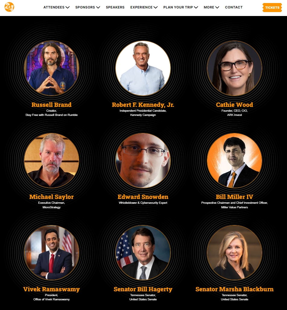 特朗普将出席美国田纳西州纳什维尔2024比特币大会，会议将于7 月25 日至27 日在举行。