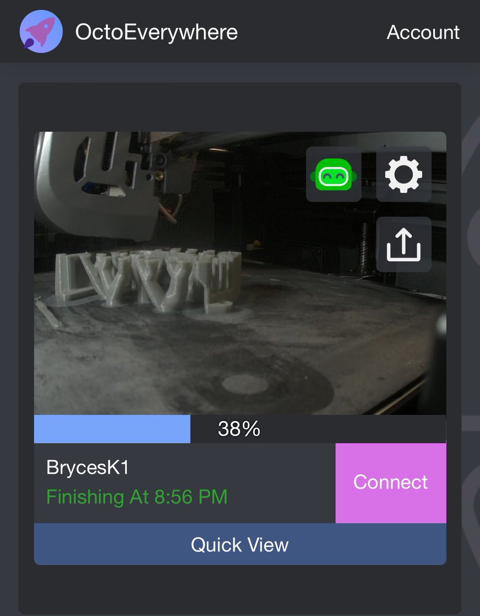 Bryce’s 3D Prints (@bryces3dprints) on Twitter photo By far, the best remote monitoring system for 3D printing is <a href="/OctoEverywhere/">OctoEverywhere</a> . Printing out some parts for my new <a href="/MicroSwissLLC/">Microswiss</a> direct drive while it ships and I have no worries about missing a thing. By far, the best remote monitoring system for 3D printing is <a href="/OctoEverywhere/">OctoEverywhere</a> . Printing out some parts for my new <a href="/MicroSwissLLC/">Microswiss</a> direct drive while it ships and I have no worries about missing a thing.