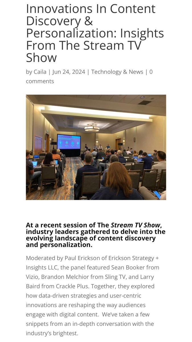 RadiantTechlv's tweet image. At a recent session of The Stream TV Show, industry leaders gathered to delve into the evolving landscape of content discovery and personalization. #streaming #content #innovation