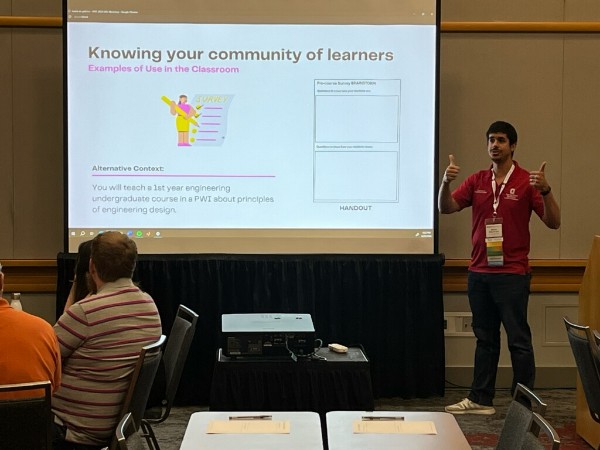 ASU_EESD's tweet photo. Seen at #ASEE2024 #ASEE_Annual. Dr. @srbrunhav1  and Dr. @RachelFigard_ 's workshop with Dr. @Prof_Carbs and Marcus Melo de Lyra on “Learning Experiences for All: Using Universal Design for Learning to Reimagine and Craft New Learning Experiences.” https://t.co/Gs4Fwc0PqD
