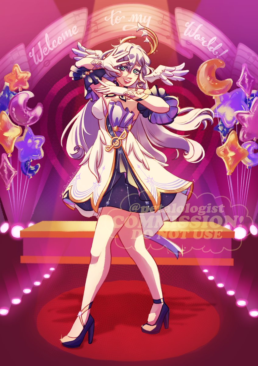 petalologist's tweet image. cmmssn for my dear irl friend! 🫶🎶🕊️ thank you for the support! 
#hsrrobin #honkaistarrail