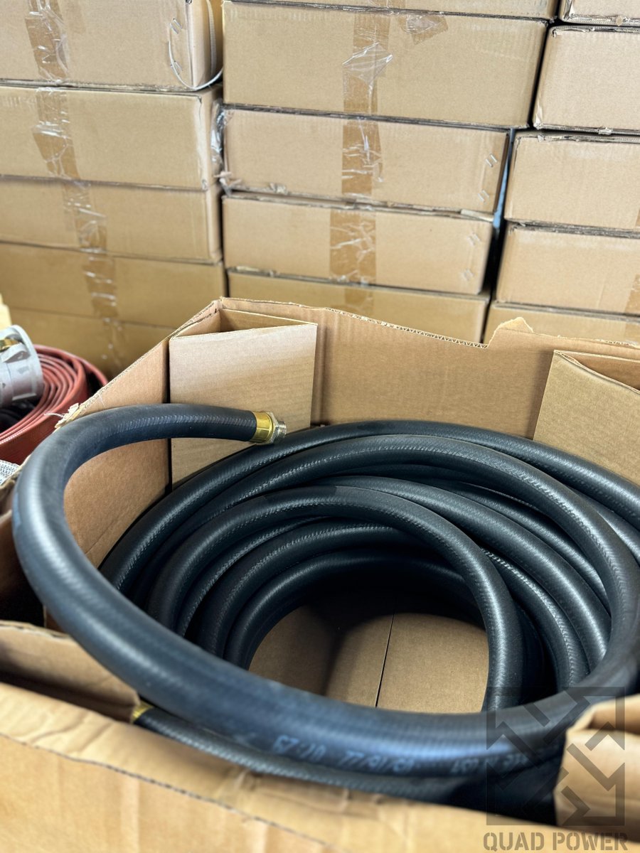 Did you know we carry fuel hoses at Quad Power? We sure do!
We have pre-made gas and diesel hoses at standard 14ft. We can also make custom hoses at any length your project calls for. And to top it off we carry fuel nozzles and swivels too!