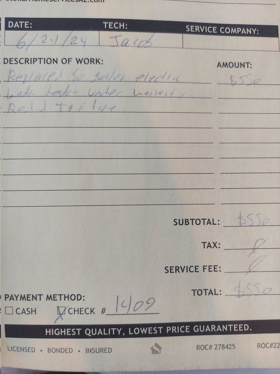 Sometimes who you know is > what you know. 

Water heater swapped out for $550. WH was under warranty,  so the cost is for labor,  haul off and the cost of administering the warranty paperwork.

Thanks to all of you who reached out with suggestions and referrals.