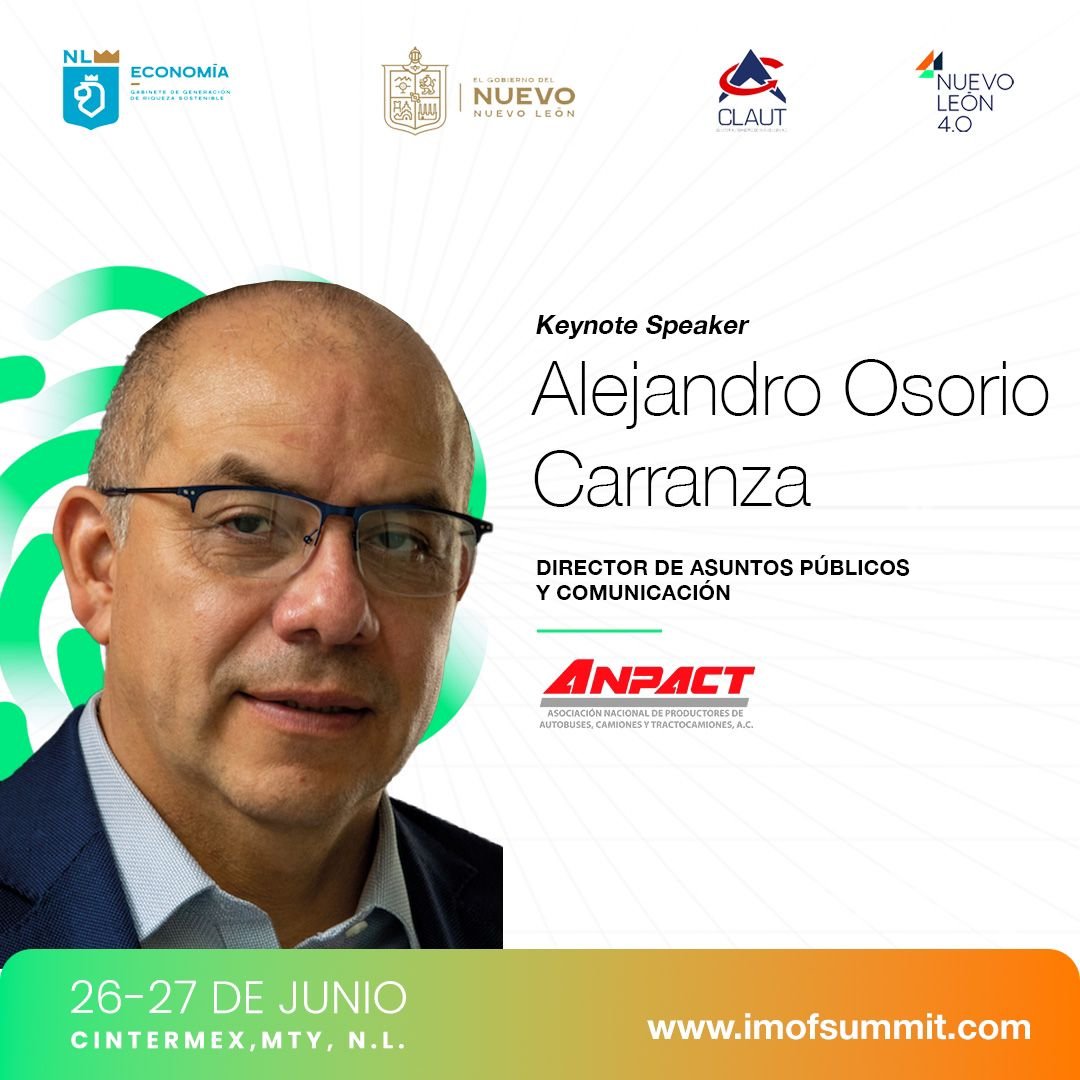 Anpact's tweet photo. Este miércoles, @alexosorioc participará en #IMOFSummit, en el panel: ""Mitos y realidades de la electromovilidad en México: una perspectiva a nivel país" | 12:50-13:30 hrs ¡Te esperamos!
#InnovaciónAutomotriz #InnovaciónSostenible #Electromovilidad @Economia_NL @nuevoleon @claut_nl