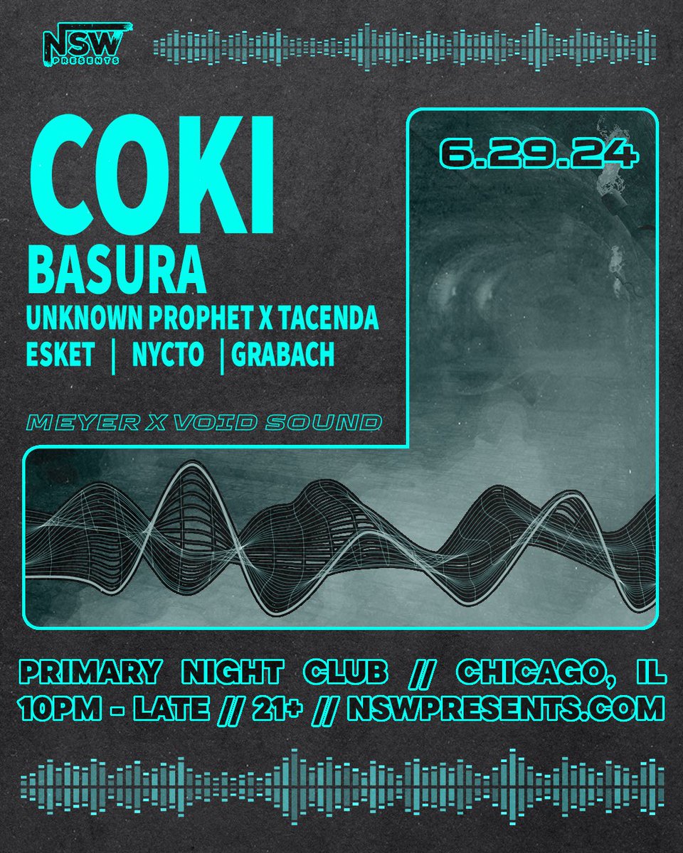 𝙏𝙃𝙄𝙎 𝙒𝙀𝙀𝙆 ❱❱ We are back at Primary for 2 massive nights of bass music! 🌑🔊

6/27 - STT ft <a href="/itsokayjake/">OkayJake</a> + more (Free w/ RSVP) 🧪

6/29 - <a href="/coki_dmz/">COKI</a> + more 🔥

Link in our bio…see you in the dance 🪩