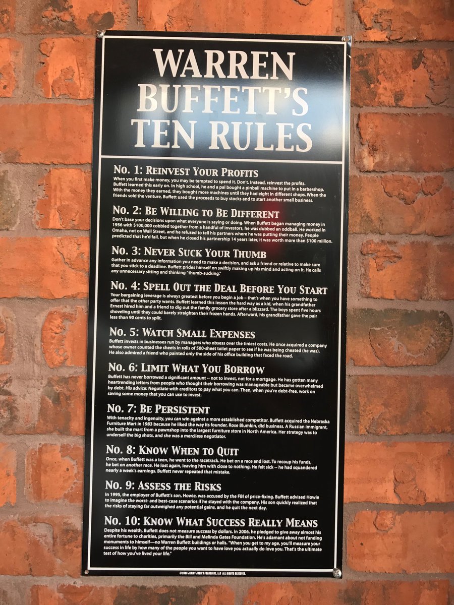LeopoldTracker_'s tweet photo. Buffett's Ten Rules https://t.co/1B61Hzn1qO