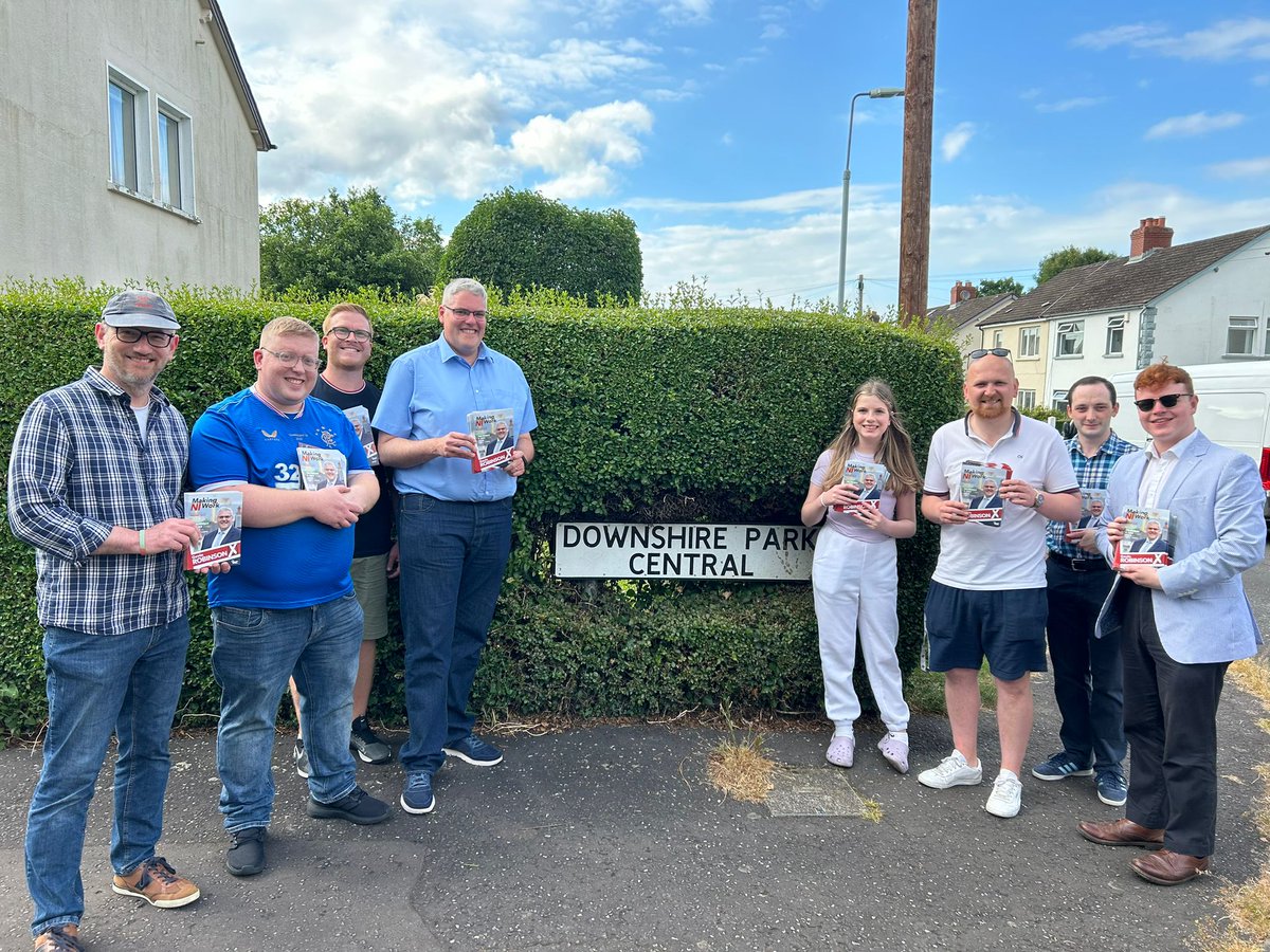 BFergusonDUP's tweet photo. Another Busy Day of Campaigning
Started today at the Party Manifesto Launch at H&W Welders FC Blanchflower Stadium itself, an example of DUP delivery.
Then, on to knocking doors in Lisnasharragh, a strong response in support of Gavin Robinson.
#VoteDUP
#VoteRobinsonX
π¬π§π³ https://t.co/GNVheK3iK2