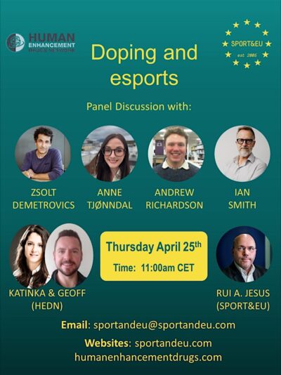 HEDN (@enhancementdrug) on Twitter photo Missed our webinar on #Esports and #doping? You can watch the recording now! humanenhancementdrugs.com/education-and-⦠#antidoping #sports #sport #health #performance #enhancement #athletes <a href="/bates_g/">Geoff Bates</a> <a href="/KatinkavandeVen/">Katinka van de Ven</a> Missed our webinar on #Esports and #doping? You can watch the recording now! humanenhancementdrugs.com/education-and-⦠#antidoping #sports #sport #health #performance #enhancement #athletes <a href="/bates_g/">Geoff Bates</a> <a href="/KatinkavandeVen/">Katinka van de Ven</a>