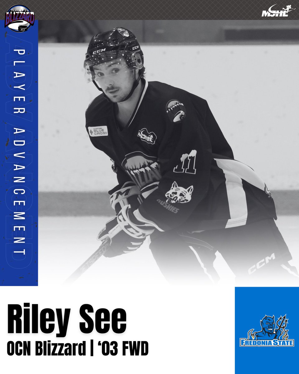 Congratulations to @TheBlizzardMJHL FWD Riley See (‘03) who has committed to play <a href="/NCAAIceHockey/">NCAA Ice Hockey</a> at <a href="/FredBlueDevsHky/">Fredonia Mens Ice Hockey</a> 📸 <a href="/pointshotphotog/">Point Shot Photography</a> 

#MJHLHockey #PlayHereGoAnywhere