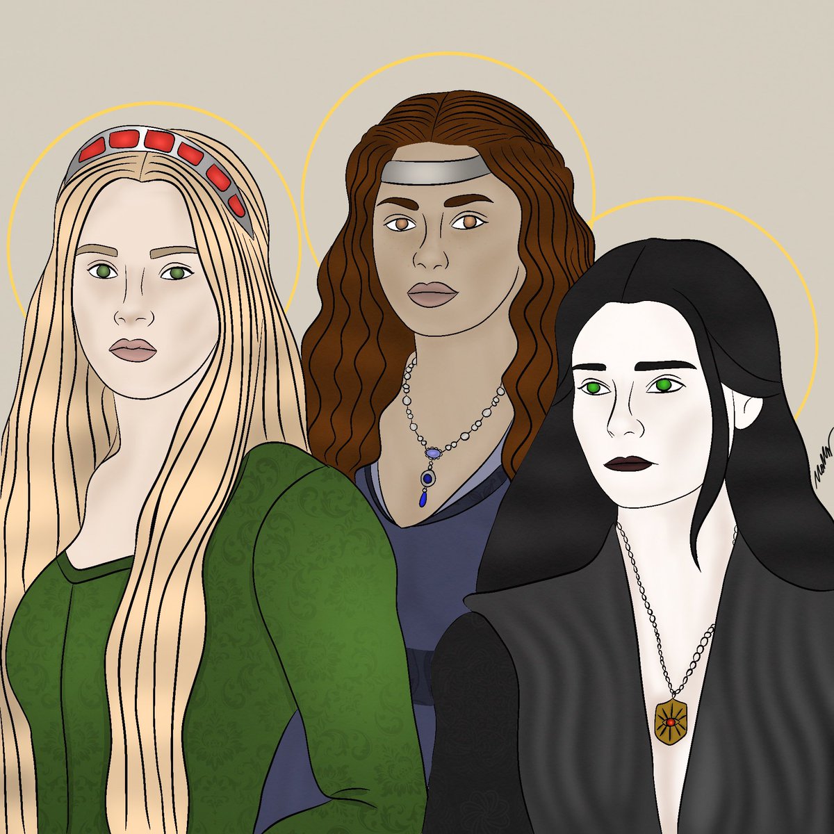 marisbaratheon's tweet photo. Queen Ceryse Hightower, Queen Alys Harroway, and Queen Tyanna of Pentos (or of the tower) are some of the wives of King Maegor. Part three of my Queen series!
#asoiaf #fireandblood #MaegorTargaryen #CeryseHightower #AlysHarroway #TyannaOfTheTower https://t.co/fnd02IGFYb